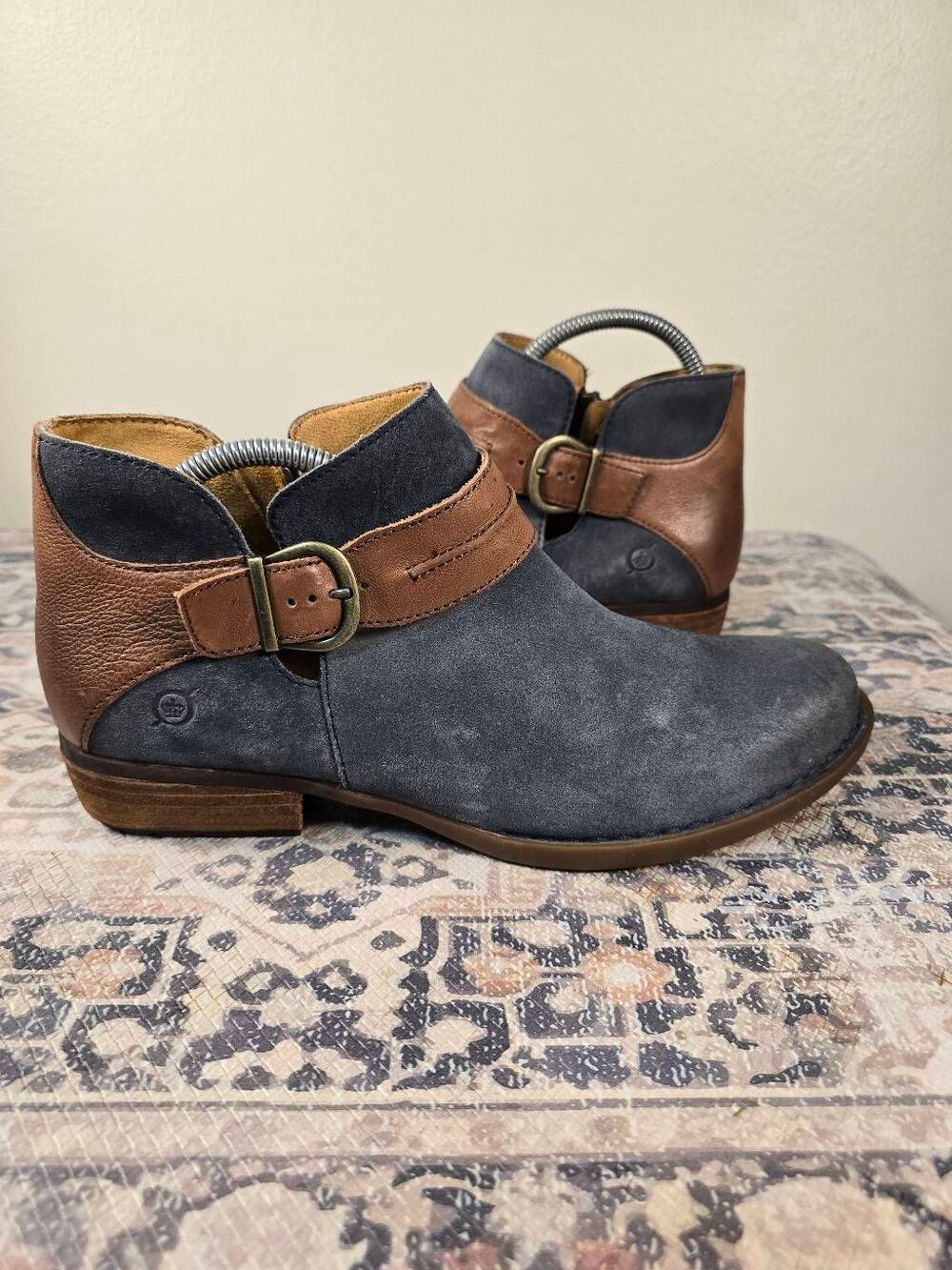 BORN Kati Boots Western Bootie Buckle Women's Size 11 Navy Blue